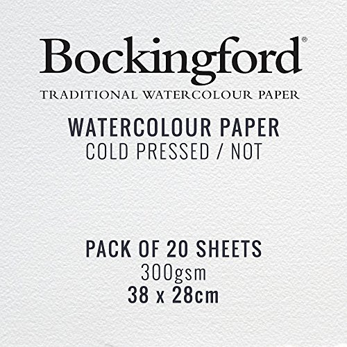 Bockingford Watercolour Paper 300gsm Cold Pressed 38 x 28 cm / 15 x 11 (Pack of 20 Sheets)