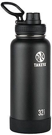 Takeya Takeya-51020-Onyx Actives Spout Insulated Water Bottle, Stainless Steel, Onyx