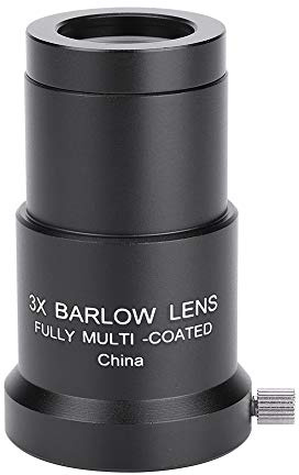 3X Barlow Lens, 1.25 Inch Multi Coated Optical Magnification Lens, Metal Construction for Astronomy Telescope Eyepiece Accessory Planetary Observation