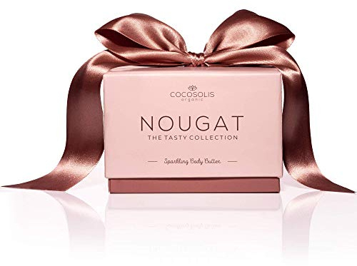 COCOSOLIS NOUGAT Crema Corporal Espumosa - Crema hidratante corporal mujer 100% Natural - Hidratación lujosa en una manteca de karite pura, rica en cacao, que acentúa el bronceado (250 ml)