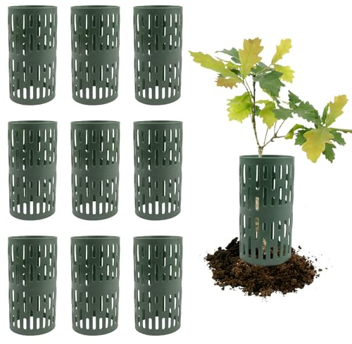 Raxfekro 9 Stück Baumschutz Vorrichtungen 20 * 34.5cm, Versenkbarer Baumrindenschutz, Anti-Knabb-Baumschutz Gegen Insekten Oder Nagetieren, Stammschutz mit Belüftungslöchern