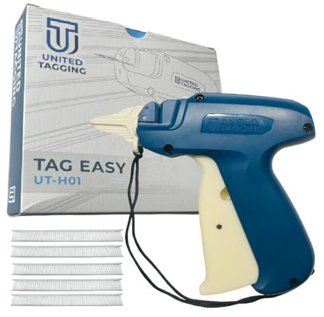 UNITED TAGGING UT-H01 Professional Tagging Gun Kit — Industrial Grade Metal Needle, Price Tag Attacher for Clothing, Retail Store, Warehouse, Consignment — 500 Barbs Fasteners Included