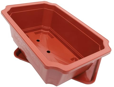 FONDOTIN Vaso da Giardinaggio Rettangolare Grande in Plastica con Sottovaso, Contenitore per Piante da Giardino e Bonsai, Pratico Vaso per Fiori per Piante Grasse e Felci, per Decorazione