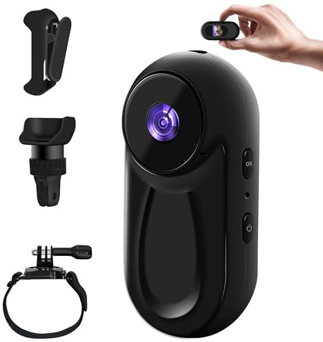 Baobalon Mini caméra d'action 1080p, corporelle, embarquée vélo, animaux de compagnie, accessoires