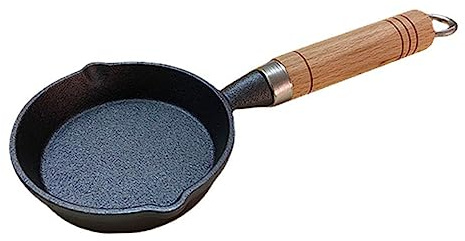 EPIGEIST Mini Cacerola Sartén para Cocinar y Freír Huevos, Hierro Fundido Distribución Uniforme del Calor, Superficie Lisa, Multifuncional para Picnic y Campamentos