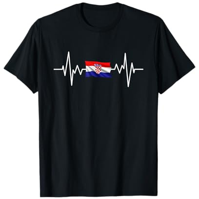Kroatische Flagge Geschenk Herzschlag Kroatien Hrvatska T-Shirt