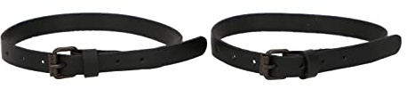 Gusti Lederriemen Leder - Mathias 40cm 2er Set Schnallriemen Spannriemen Riemen Schnalle kurzer Ledergurt Befestigung Pack 2 Stück Schwarz