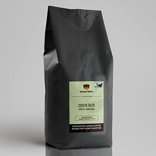 Green Coffee Beans 1kg - Unroasted Raw Coffee Beans For Home Roasters And Roasting - Costa Rica Strictly Hard Bean - Brown Bear - Washed Process Arabica Caturrai Catuai