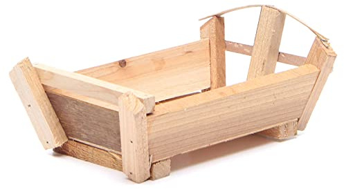 Holyart Nativity Accessory, Cradle in Wood for Baby Jesus 9x18x12cm