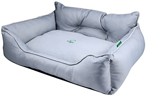 United Colors of Benetton. Pets - Hundebett, Ergonomisches Bett für Mittelgroße Hunde, Aus Polyester, Waschmasschinegeeignet, Grau, Größe L, 75x60x20 cm
