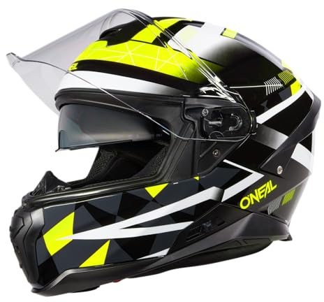 O'NEAL | Motorradhelm | Enduro Adventure Street | ABS-Schale, integrierte Sonnenblende | Challenger Helmet | Erwachsene | Schwarz Grau Neon Gelb | Größe M