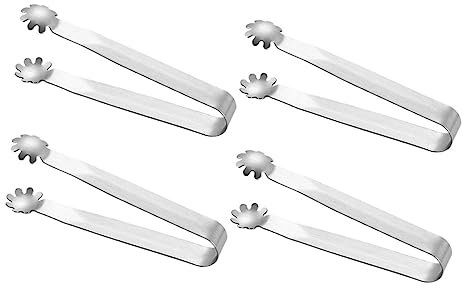 MAGICLULU 8pcs Coffee Gadget Portable Sugar Tongs Reusable Ice Cubes Stainless Steel Tongs for Daily Use