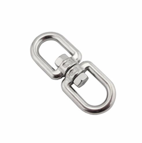SOLUSTRE 2 Stück Edelstahl-Hängekorb-Spinner Drehbarer Haken Drehbarer Ösenhaken Glatt Hängende Pflanzen Topf Windspiele Vogelhäuschen (6 Mm-304)