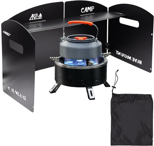 Faltbarer Windschutz Campingkocher, Campingkocher Windschutz Faltbarer Windschutz, Windschutzscheibe aus Stahl, Gaskocher Windschutzscheibe, Windfang zum Kochen, für Gaskocher, Grill Oder Shisha