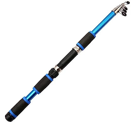MHYSADGA Angelrute, Teleskop-Spinn-Angelrute, ultrahart, 1,8 mm, Meeres-Spinnrute, kurze Abschnitte für Weitschüsse, tragbares Gerät, Teleskop-Angelrute