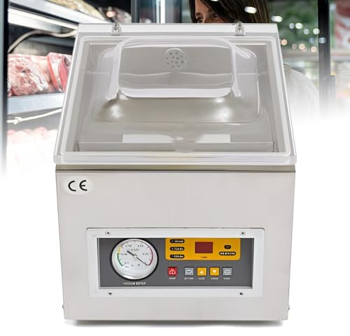 Máquina automática de Sellado de Alimentos, sellador al vacío de cámara, Temperatura y Velocidad Ajustables, para máquinas de envasado de Frutas, Verduras y Granos
