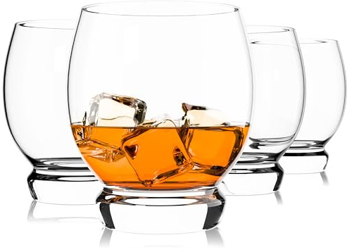 Luigi Bormioli Backdoor 20's DOF Whiskey Glasses - Set of 4, 15.25 Oz. Tumblers for Bourbon, Scotch & Cocktails - Crafted in Italy with Ultra-Clear & Durable Lead-Free Crystal - Dishwasher Safe