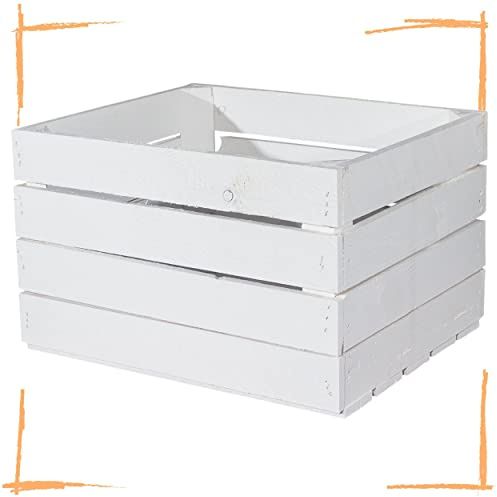 Vintage Möbel 24 GmbH Sparset aus neuen weißen Obstkisten 50cm x 40cm x 30cm Weinkiste Apfelkiste Holzkiste Regalkiste Ablagekiste Aufbewahrungskiste stapelbar (1)