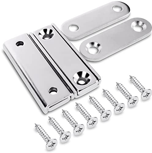 Sensei 2 pezzi Magnete rettangolare al neodimio 40x13,8x5 mm con fori per viti, capacità di carico 15 kg + 2 rondelle in acciaio + 8 viti incluse
