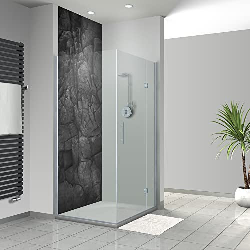 WANDFREUDE individuelle Duschrückwand Aluverbundplatte auf Maß (1 Stück - Schiefer - Seidenmatt) – Dusche Wandverkleidung Duschwandverkleidung Duschrückwände