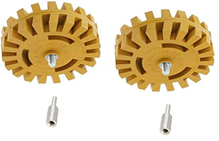 Homoyoyo 2 Sets Rubber Removal Wheel for Car Glue Removal Grinding Rubber Wheel for Decal Remover