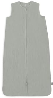 Jollein Musselin Sommerschlafsack Baby - Olive Green - 90 cm - 100% Baumwolle - 0.5 Tog - Oeko-TEX Zertifiziert - Schlafsack Baby Sommer - Olivgrün