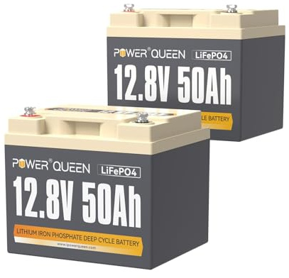 Power Queen Lithium Batterie 12V 50Ah 2er-Pack für Trolling-Motoren