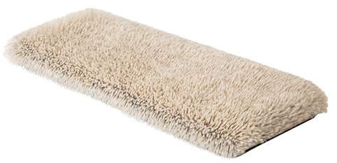 PillowPrim Katzen Fensterliege Fensterbank rutschfest - Katzenbett Fensterbank - Weich & Kuschelig - Fensterliege für Katzen Selbstheizende Katzendecke Waschbarer Bezug - 50x20 cm Beige langes Fell