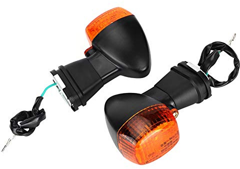 Walmeck Motorcykel LED Blinkers Blinkers Högkvalitativ Väderbeständig för ZXR 250R/400R/750R (Svart Gul)