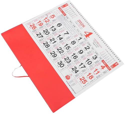 COHEALI Calendario Lunare 2026 Dell’Anno del Cavallo 2 Pezzi Calendario da Parete Stampato Decorativo con Design Tradizionale Cinese Planner Mensile per Casa Ufficio e Ristorante del