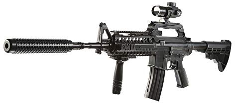 Softair Wellfire M4 CASV mit Schalldämpfer Springer unter < 0,5 Joule Maschinen- Sturm- Gewehr Waffe