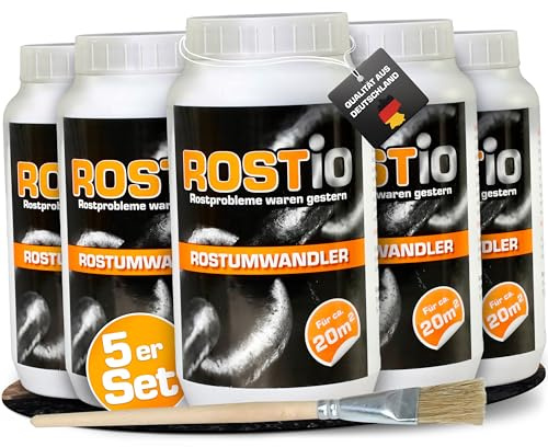 Rostio Rostomvandlare och primer, mycket effektiv, med pensel, 1 liter (set om 5)