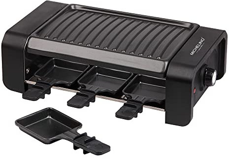 Michelino Raclette Grill 900 Watt per 6 Persone Raclette Piastra Griglia Piastra Con Acciaio BBQ