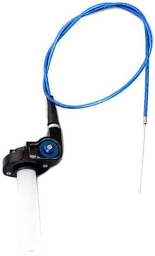SEIYOGDS Manopola Dell'acceleratore con Cavo, Gas Rapido Manopole del Manubrio da 7/8 Pollici Kit per Moto da Cross, Pitbike e Quad a 4 Tempi ATV 50 cc, 90 cc, 110 cc 125 cc, 140 cc (Blu)