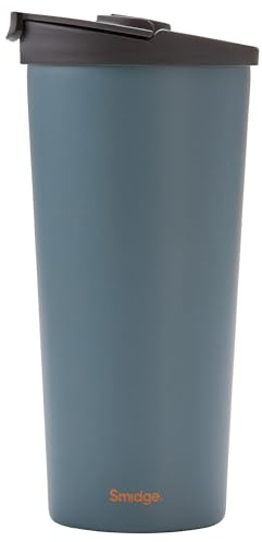 Smidge 473ml Travel Cup - 100% Leak-Proof Travel Mug – Double-Walled, Vacuum Insulated Mug – Keeps Drinks Hot for 6 Hours, Cold for 12 Hours – Easy to Clean, 18/10 Stainless Steel – Storm