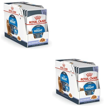 Royal Canin Light Weight Care in Gelee | Doppelpack | 2 x 12 x 85 g | Nassfutter für Katzen | Zur Unterstützung für übergewichtige Katzen | Enthält Eisen, Mangan und Zink