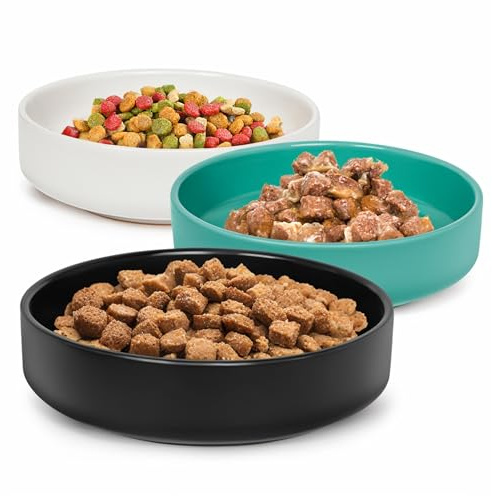 Katzennapf Keramik,Futternapf Katze Keramik Katzenfressnapf Für Kätzchen & Kleintiere Katzenfutter Napf Katzenschüssel Flach Futterschale Katze Katzen Napfset