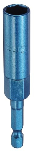 sourcing map Nut Driver 10mm Hex Drive Socket CR-V Steel Power Screw Drill Bits Socket Wrench Tools with 1/4 Quick Change Hex Shank for Power Drills Impact Drivers, Blue