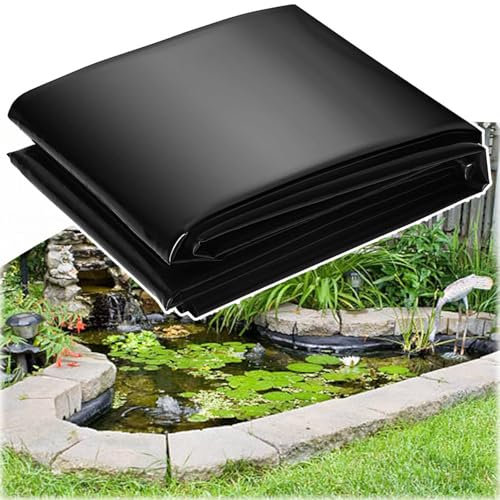 HDPE Teichfolie Fisch und Pflanzenfreundlich Flexibel Gartenteiche Dichtungsfolie Teichmembran Folie für Fischteiche, Brunnen, Wassergarten und Wasserfall 6x8.5m 3x2m 10x12m 12x20m 2,0mm Stärke(11x8m)