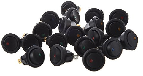Yindhgdr 20 Pulsanti Interruttore a Bilanciere Indicatore LED Luce Multicolori 16MM