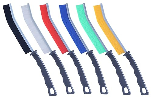 KONMAY 6pcs Mixed Hard Bristle Crevice Cleaning Brush-Thin Gap Scrub Brush, Multifunctional Gap Cleaning Brushes for Grout, Bathroom,Tiles, Kitchen, Faucets, Car