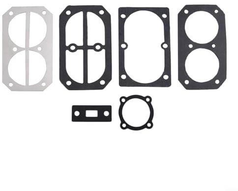 ZWEquipint Kit de juntas de culata de compresor de aire, juego de 6 arandelas de placa de válvula con almohadilla de aluminio, compatible con compresor de aire tipo 2070 2065