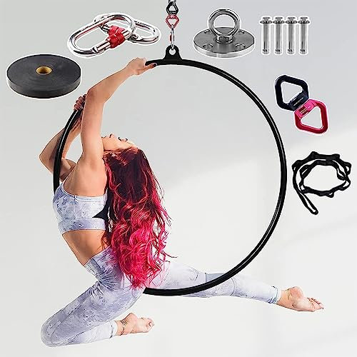 WJFTODAY Fitness-/Tanz-Aerial-Hoop-Set für Erwachsene, Teenager, Kinder, 85 cm/95 cm/100 e, Teenager, Kinder, 85 cm/95 cm/100 cm, Home-Gym, Outdoor-Aerial-Yoga-Ring-Hoops, Akrobatik-Zirkus-Requisiten