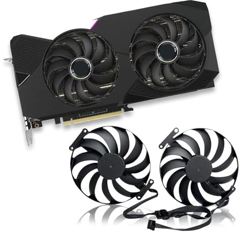 Dotodo Ventilateur de refroidissement pour carte graphique Asus RTX 3070 3060 Ti 95 mm T129215SU 12 V 0,50 A RTX 3070 3060 Ti Dual OC