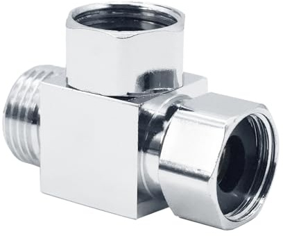 FortuneGlobe Vanne de Dérivation à 3 Voies Pour Douche G 1/2 Douchette à douche Bras de Douche en，d'adaptateur en forme de T pour tuyau de valve à angle bras de douche de baignoire robinet de pulvéri