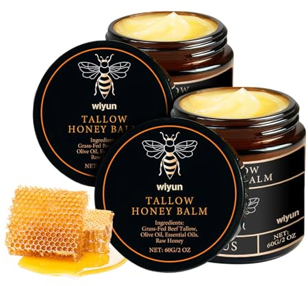 Beef Tallow Cream,Crema De Sebo De Res Y Miel,Crema Facial De Sebo,BáLsamo Facial Hidratante Para Cara Y Cuerpo, AbsorcióN RáPida (2)