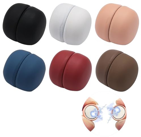 6 Pcs Hijab Magnets, Strong Hijab Magnets, Versatile Colourful Magnetic Scarf Closure, Pinless Brooch, Hijab Pins Buttons for Women, Clothing, Scarves (Matte)