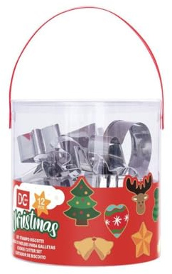 Dc Casa Stampo Biscotti Natale 12 Pezzi – Formine Natalizie per Biscotti e Dolci | Stampini Riutilizzabili per Decorazioni e Pasticceria
