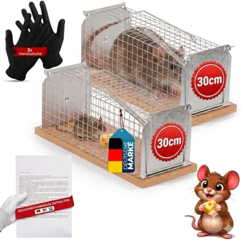 Lebendrattenfalle 2er Lebendfalle für Ratten und Mäuse rattenfalle lebendfalle groß siebenschläfer schlagfallen MATA ratones Zero Traps rattenköder tierfreundlich ohne Gift wiederverwendbar