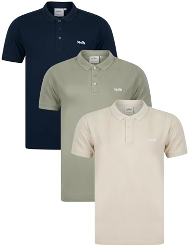 Tokyo Laundry Men's (3 Pack) Cotton Pique Short Sleeve Polo Shirts